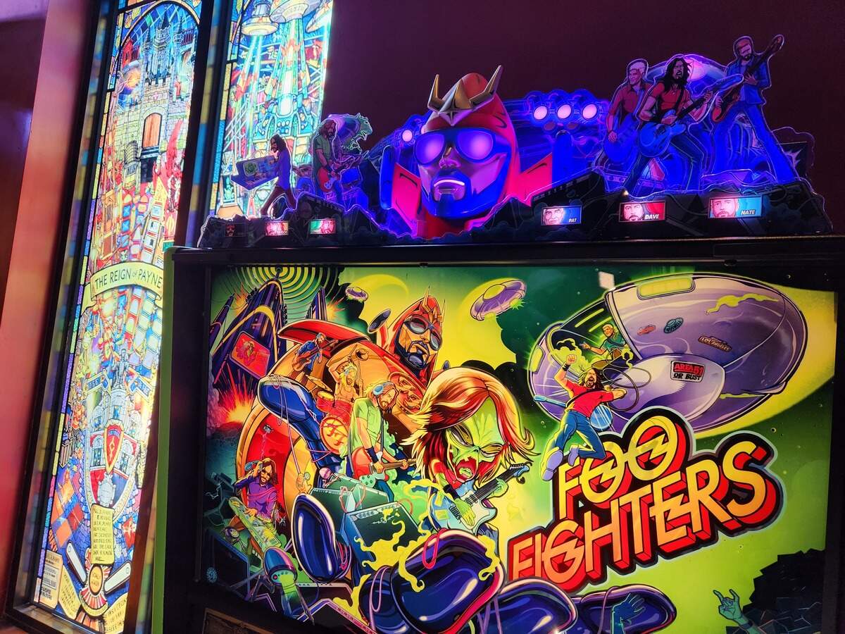 A Foo Fighters pinball game at the coming Bang Back Bar & Grill at 2719 Rosewood Drive in Columbia.