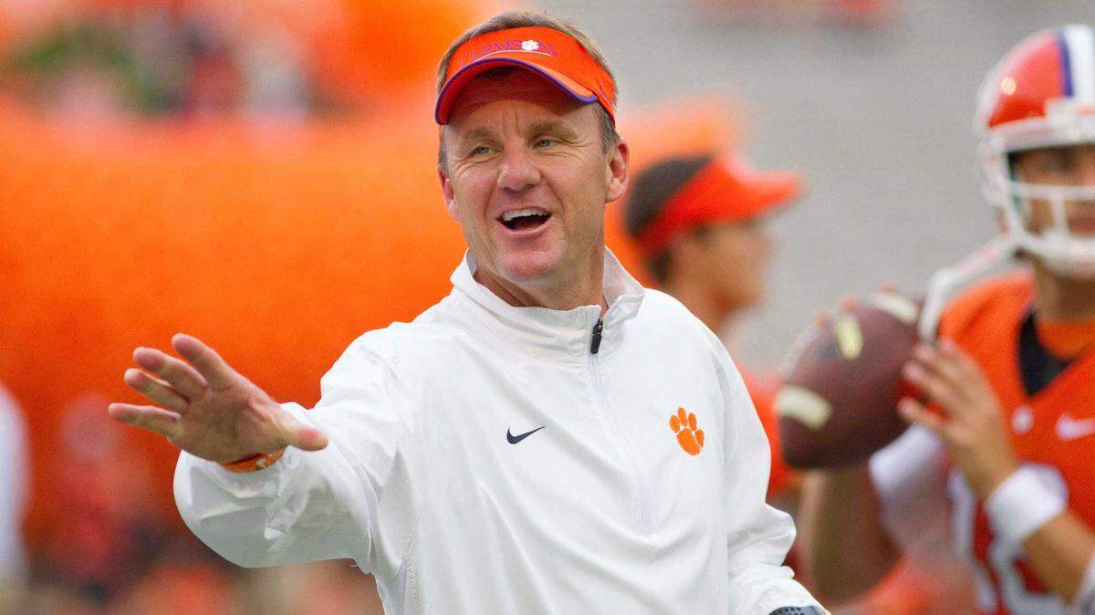 Chad Morris is seen in this picture from September 2014 when he was the Tigers’ offensive coordinator..