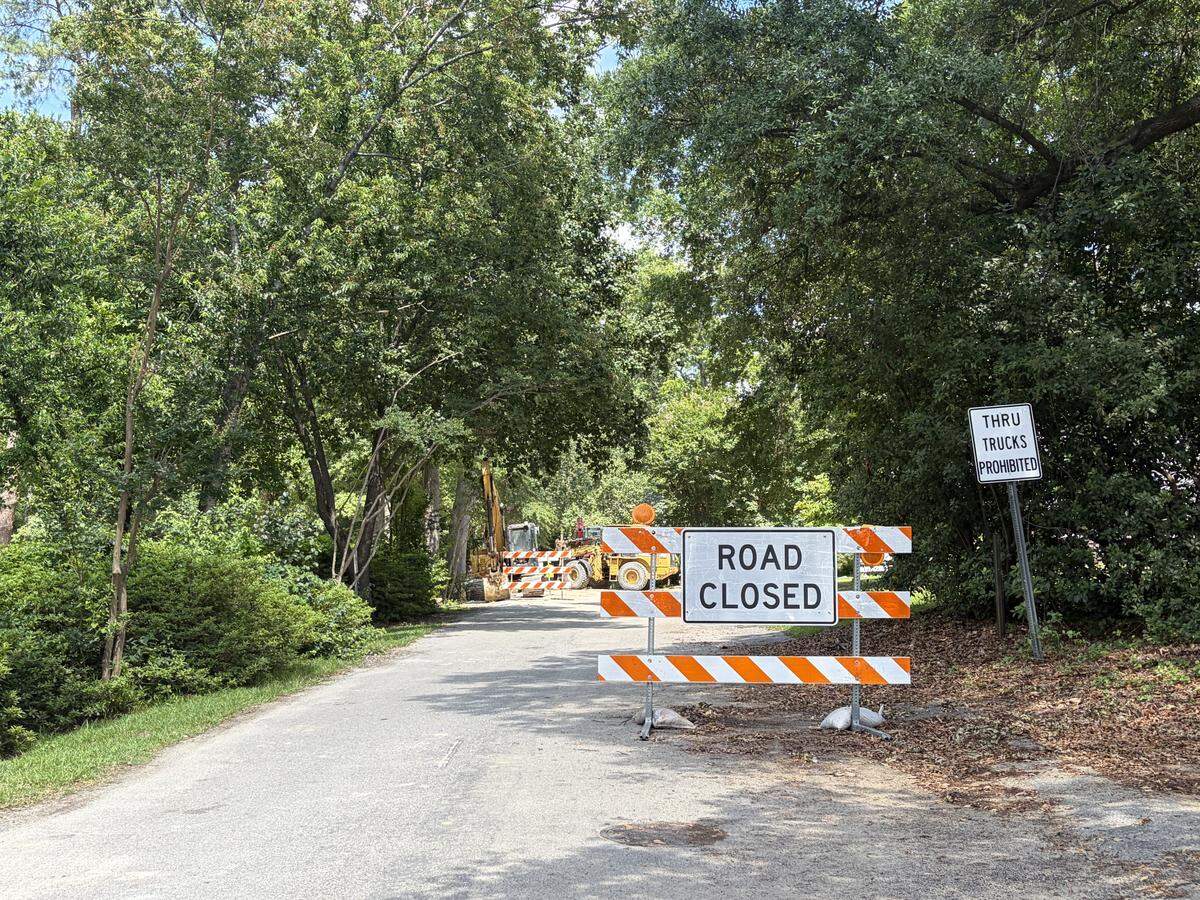 Work being on Deliesseline Road on June 1, 2026 as part of the Cayce Avenues drainage project.