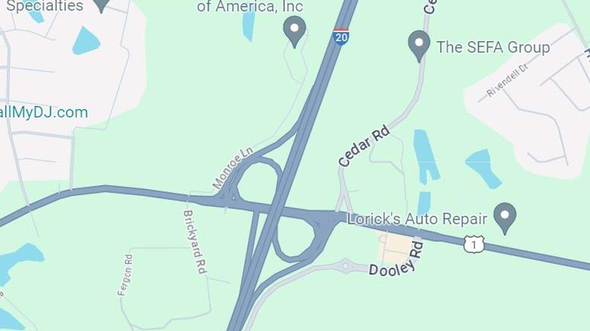 Interstate 20 and Augusta Road in Lexington County SC.