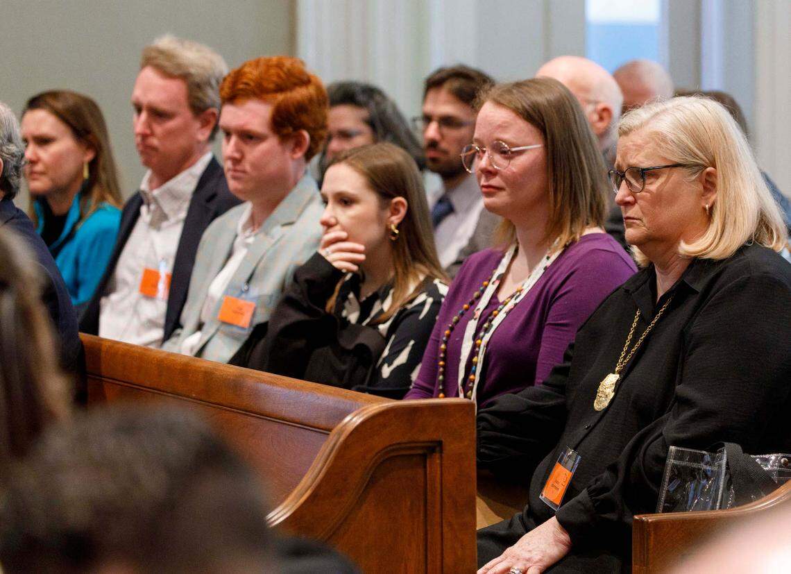 Murdaugh family members listen to testimony in the murder trial of Alex Murdaugh at the Colleton County Courthouse in Walterboro, Thursday, Jan. 26, 2023. Grace Beahm Alford/The Post and Courier/Pool