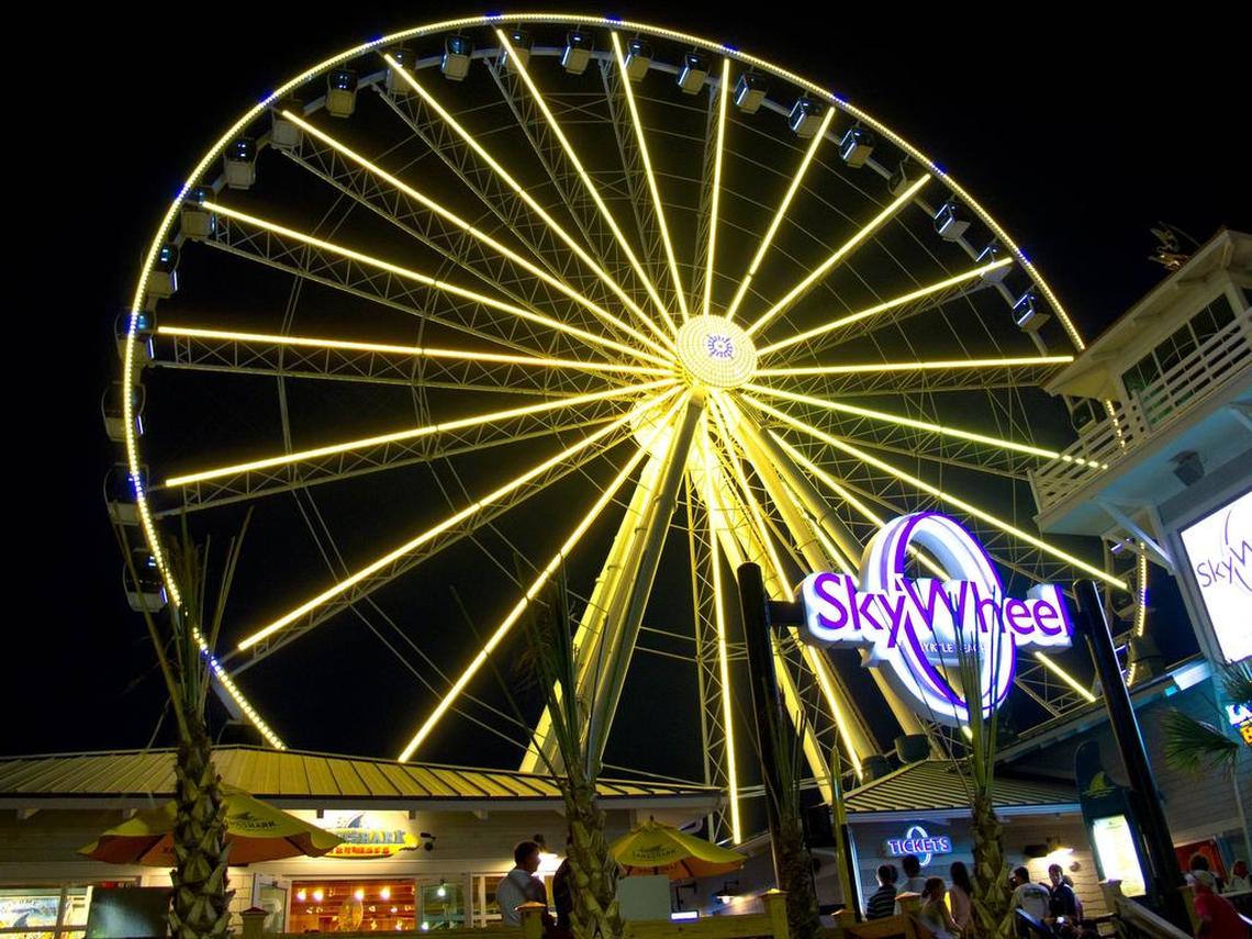 The Skywheel serves as the centerpiece of the 1.2 mile long ocean-front boardwalk in Myrtle Beach.