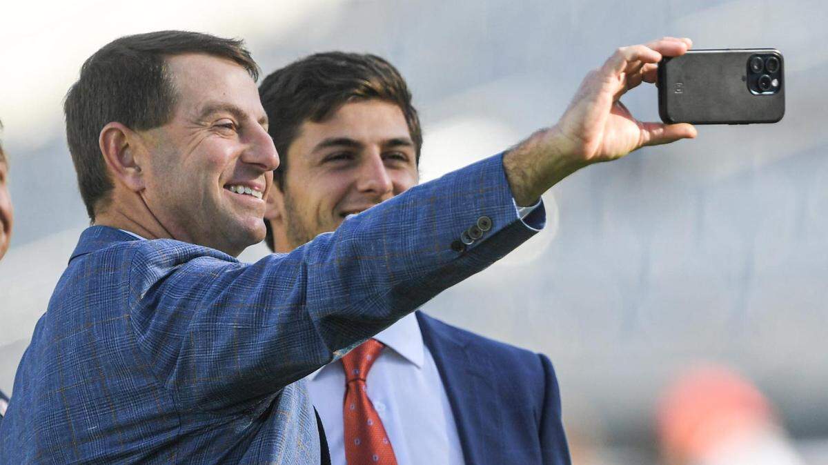 For the first time ever in 2024, Clemson football coach Dabo Swinney and all three of his sons (including middle son Drew, pictured here with his father ahead of the 2023 Gator Bowl) will be part of the same team as either players or coaches