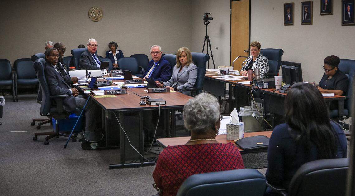 The S.C. Board of Paroles and Pardons listens to former offenders, seeking pardons, during a recent hearing. 9/5/18