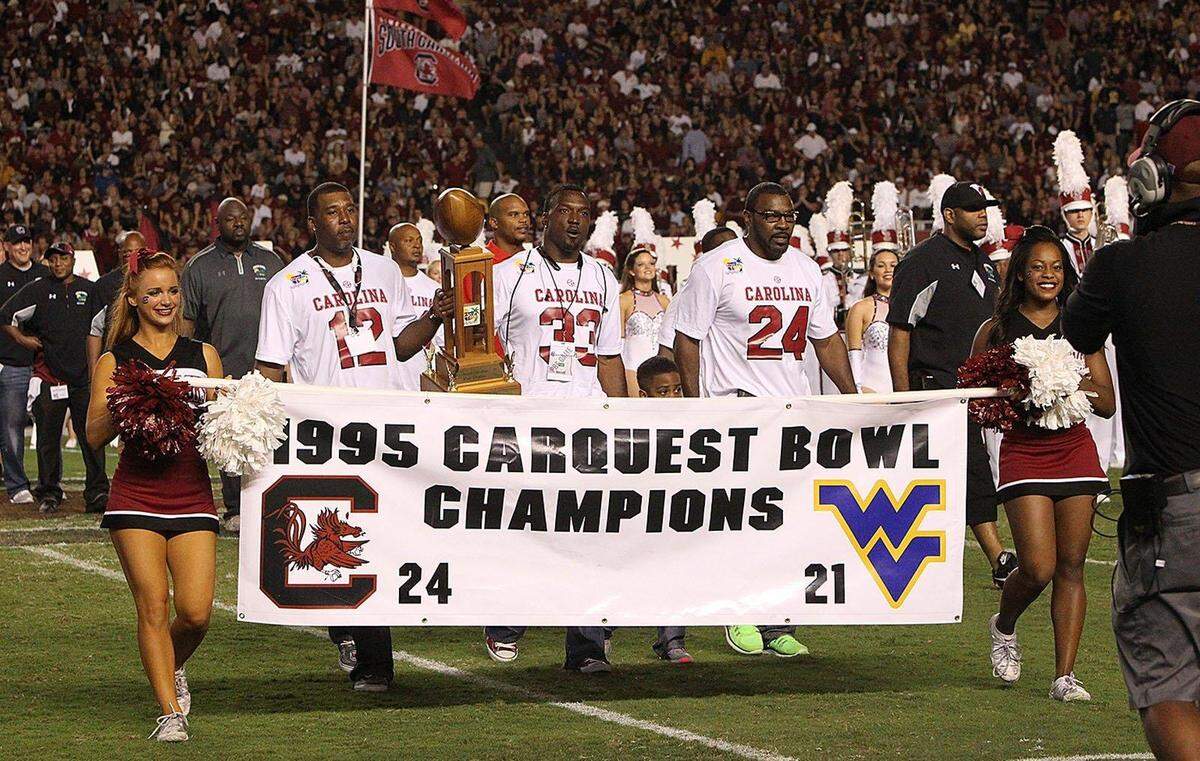 Members of the 1995 Carquest Bowl game were recognized during halftime of the 1996 game against Missouri at Williams-Brice Stadium.