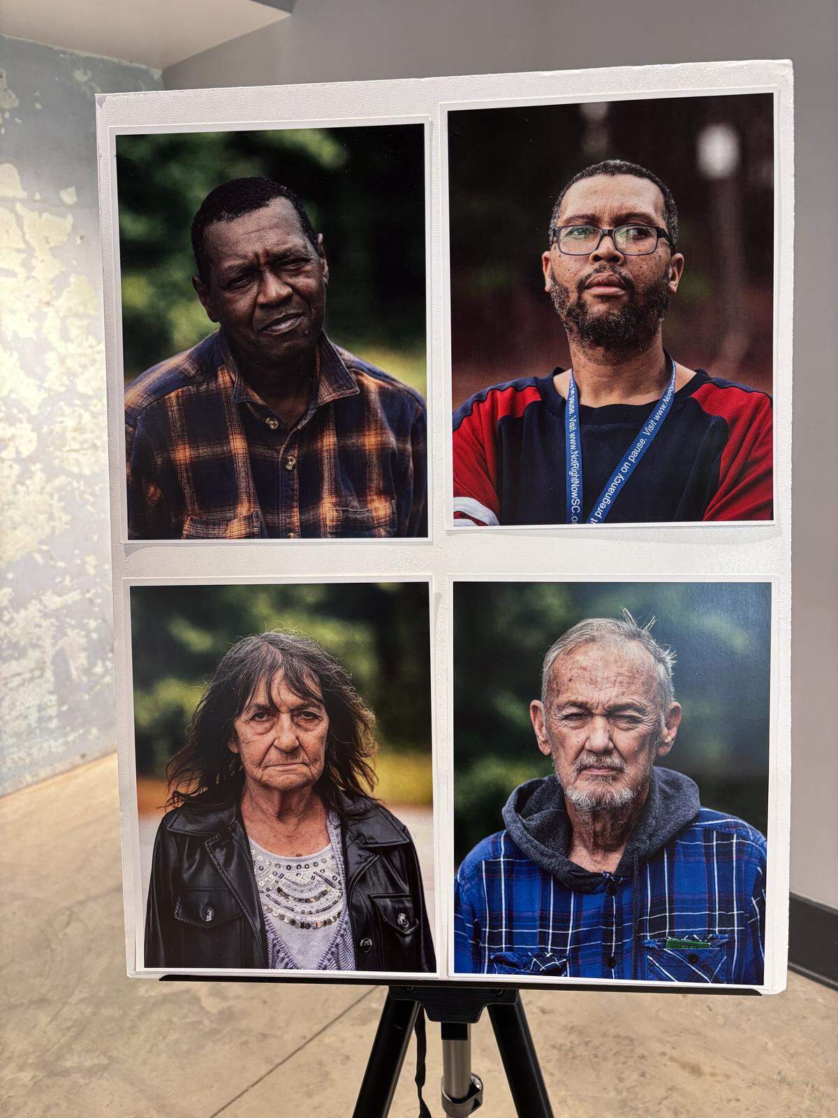 An image of four living former patients of the South Carolina State Hospital. Upper left, Frank Anderson. Upper right, Bryan Waymer. Lower left, Diane Billet. Lower right, Alan Newman.