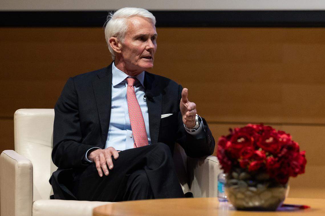 Billy Webster, who is seeking the Democratic Party’s nomination for governor, speaks at the 2026 Gubernatorial Forum on Tuesday, April 7, 2026.