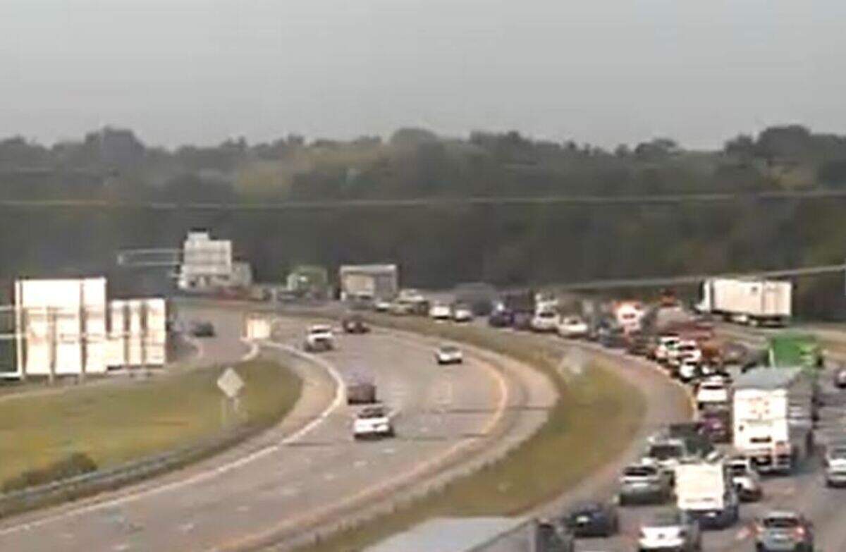 Vehicles were backed up following a crash on an interstate running through Columbia.