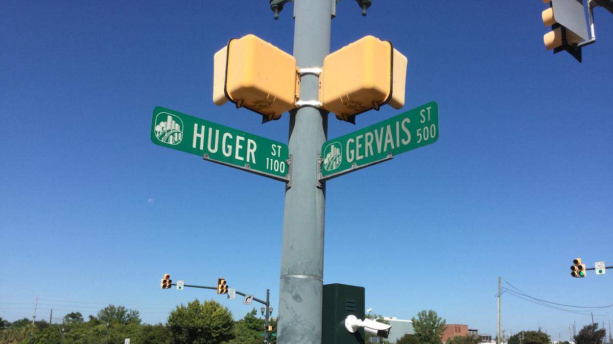 Huger and Gervais streets in Columbia, South Carolina
