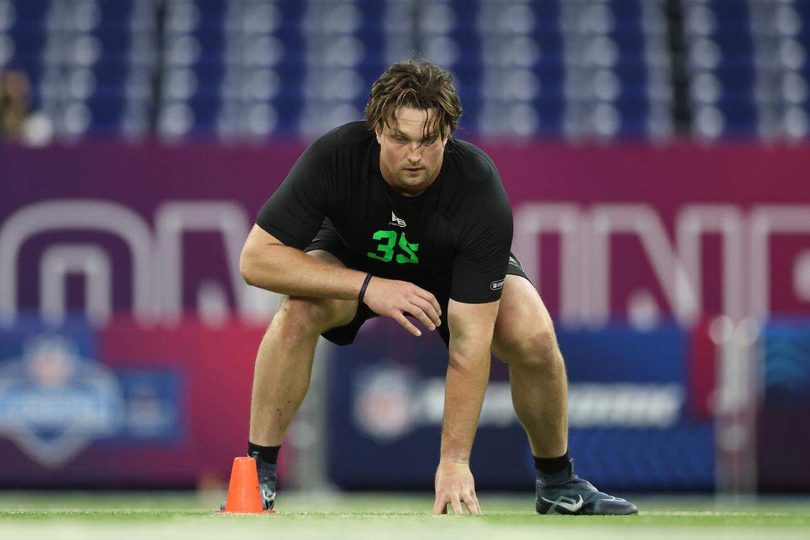 Clemson offensive tackle Blake Miller at the 2026 NFL Combine
