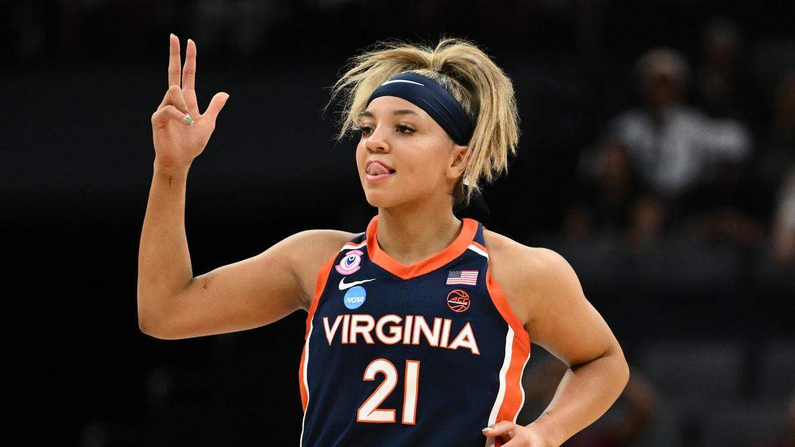 Virginia guard Kymora Johnson (21)