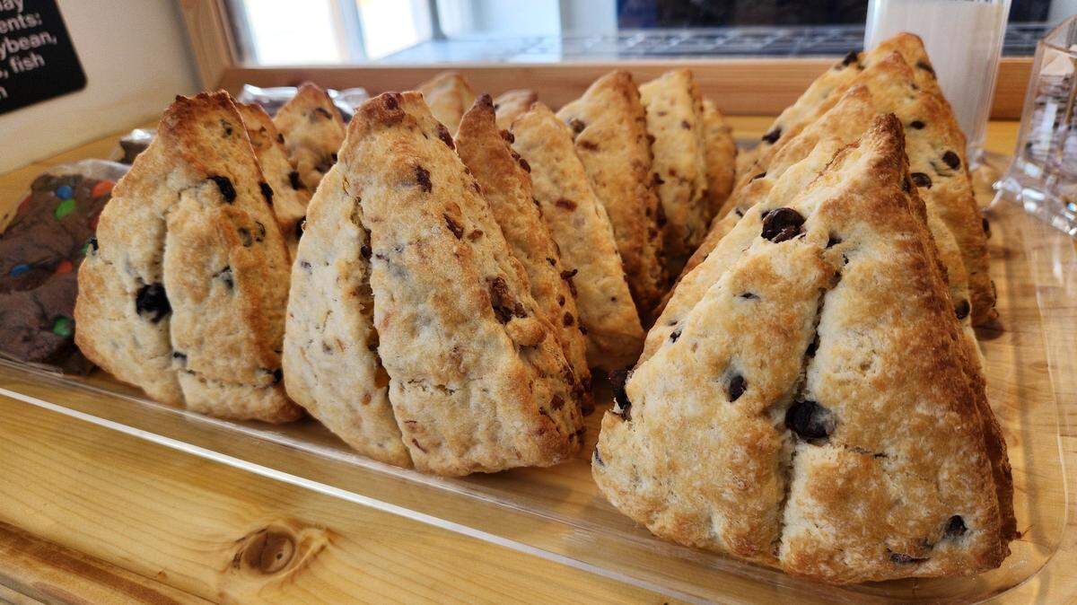 Scones and other pastries are available at JJ’s Place, a new bakery on Meeting Street in West Columbia, SC.