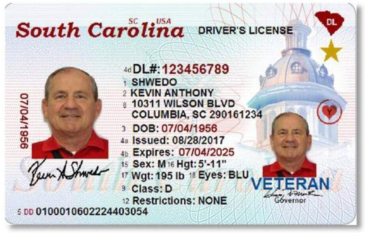 A look at a compliant Real ID in South Carolina.