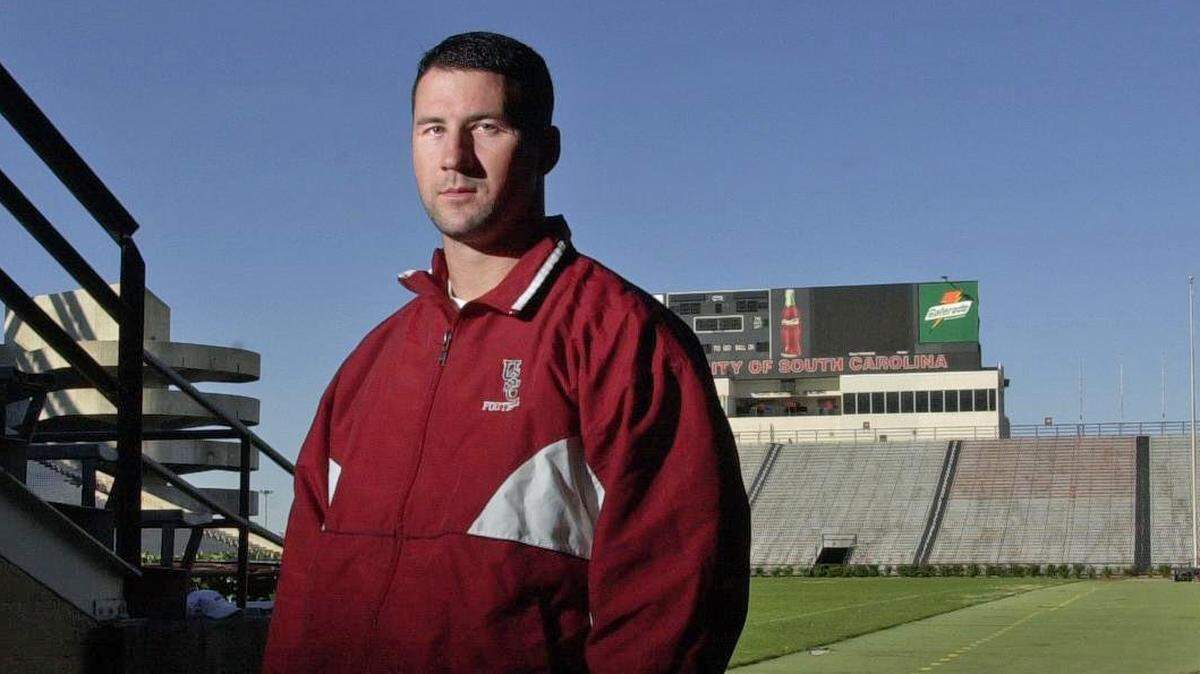 The late Phil Petty is pictured Dec. 20, 2001 at Williams-Brice Stadium, less than two weeks before the Outback Bowl against Ohio State, his final game with the South Carolina Gamecocks.