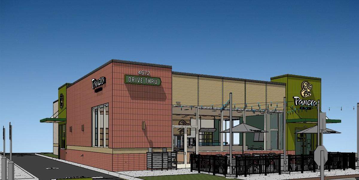A rendering of a new Panera Bread that is under construction on Harbison Boulevard in Columbia, SC.