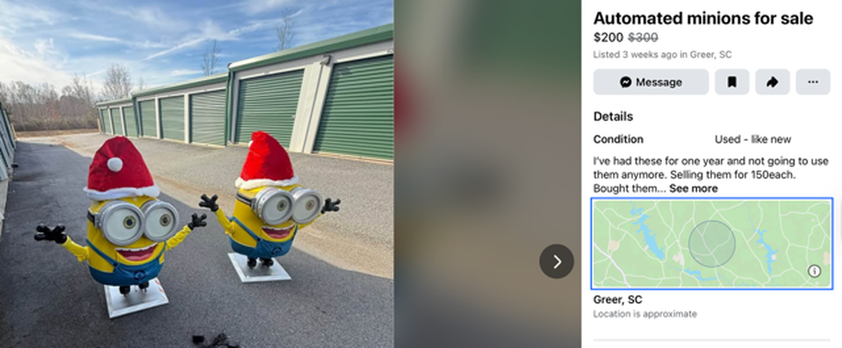 Two Christmas-themed automated minions