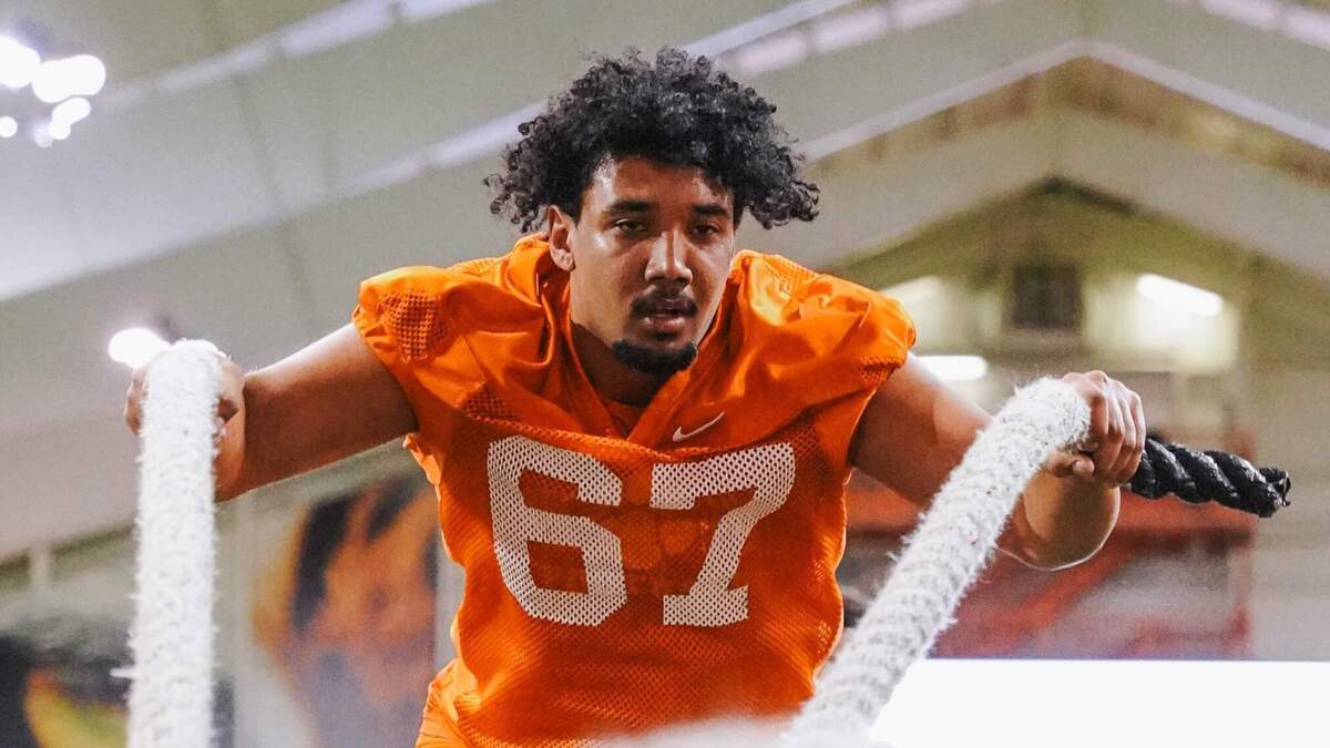 Former Clemson track and field athlete Carlito Jones (67) is now on the school’s football roster as an offensive lineman