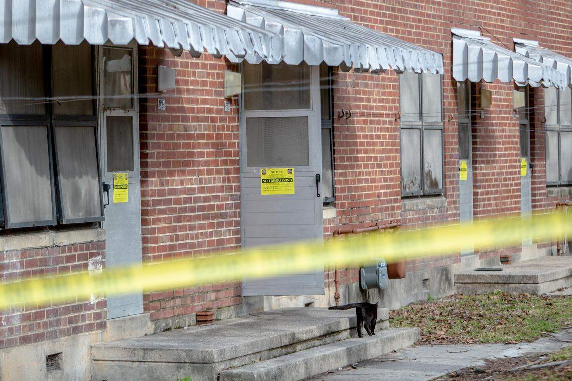 Columbia Fire Department officials clear apartments at Allen Benedict Court after a gas leaked was discovered Friday Jan. 18, 2019, in Columbia, SC.
