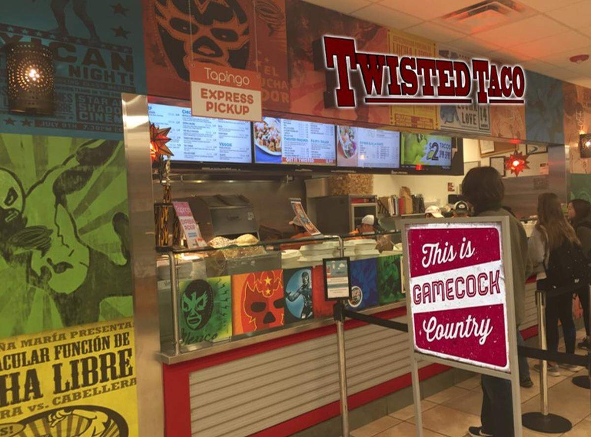 Aramark provided this graphic rendering of what the Twisted Taco could look like when it opens in Russell House on USC's campus in August.