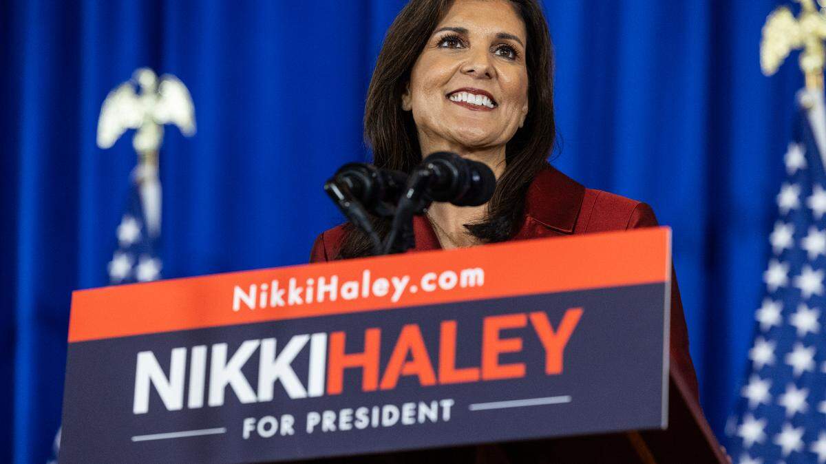 Former S.C. Gov. Nikki Haley tells supporters that the she is going on to Michigan and Super Tuesdauy during a speech at a Charleston, S.C. hotel on Saturday, Feb. 24, 2024.