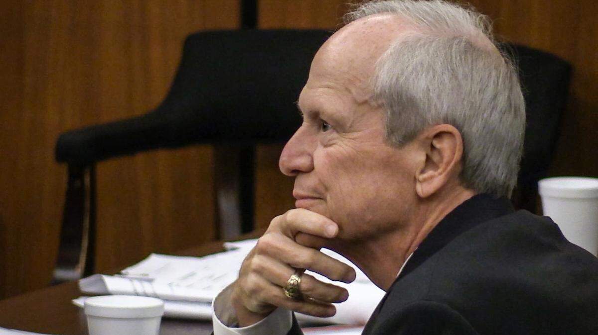 Former state representative Jim Harrison, sits in court at the start of his trial on charges of misconduct and perjury.  10/22/18