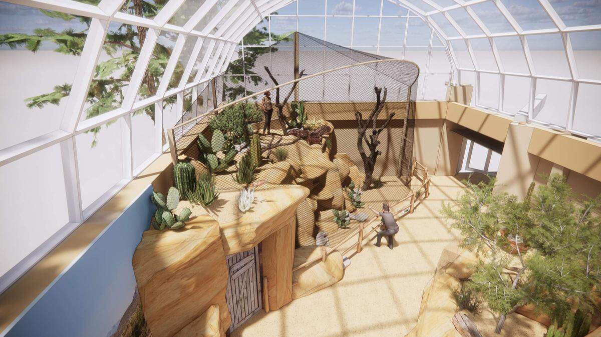 A rendering of a portion of the coming Darnall W. and Susan F. Boyd Aquarium & Reptile Conservation Center at Riverbanks Zoo, which will open March 2.