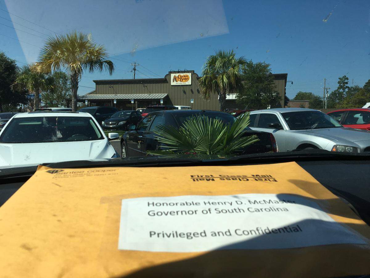 Thomas Limehouse was given the confidential Bechtel report about nuclear power plant failures at a Cracker Barrel on I-26 and took it to South Carolina Gov. Henry McMaster.