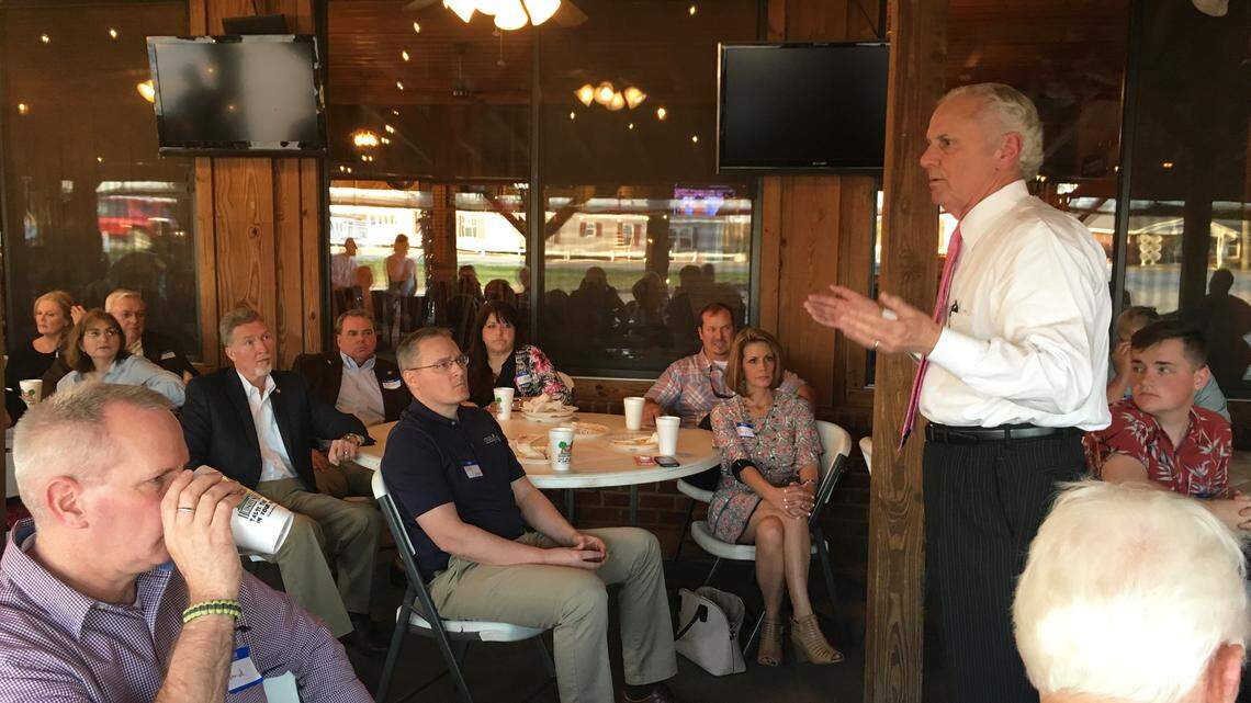S.C. Gov. Henry McMaster spoke to S.C. residents Monday evening at Hudson's Smokehouse in Lexington, S.C. The Columbia Republican is vying to win the support of Lexington Republicans, one of the largest conservative voting blocs in the state.