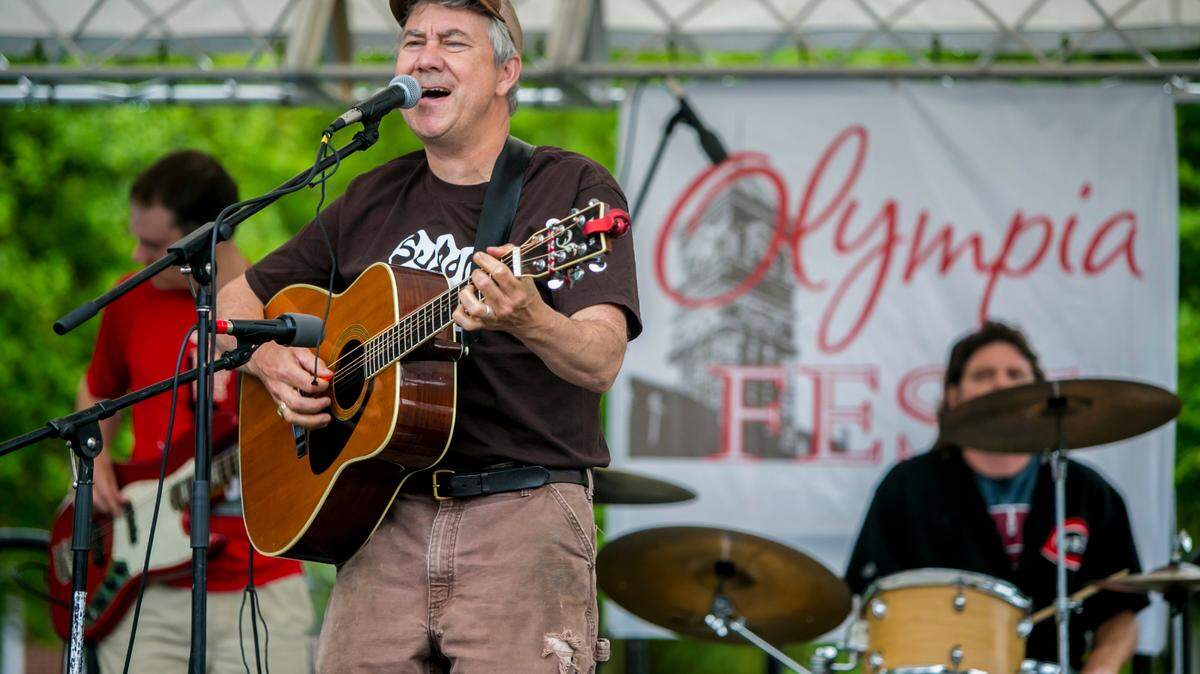 Tom Hall of the Plow Boys performs during the Olympia Fest following the Quarry Crusher Run at the Vulcan Quarry near the Olympia neighborhood. on April 18, 2015. Hall died on Saturday, Jan. 20, 2024, in a car crash.