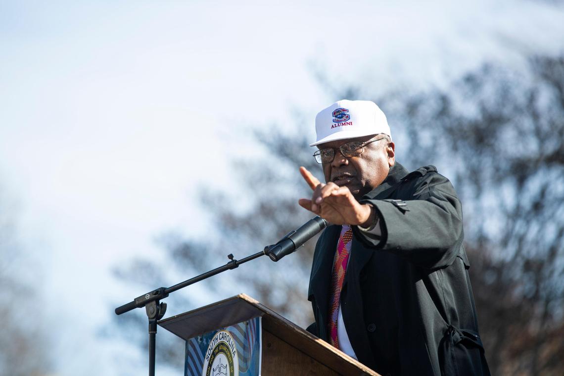 South Carolina Representative Jim Clyburn speaks at the King Day at the Dome on Monday, January 20, 2020.