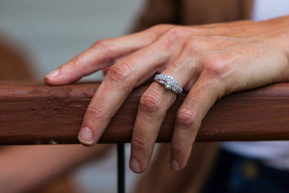 Rose Anna Welch wears her engagement ring from Ben Case.