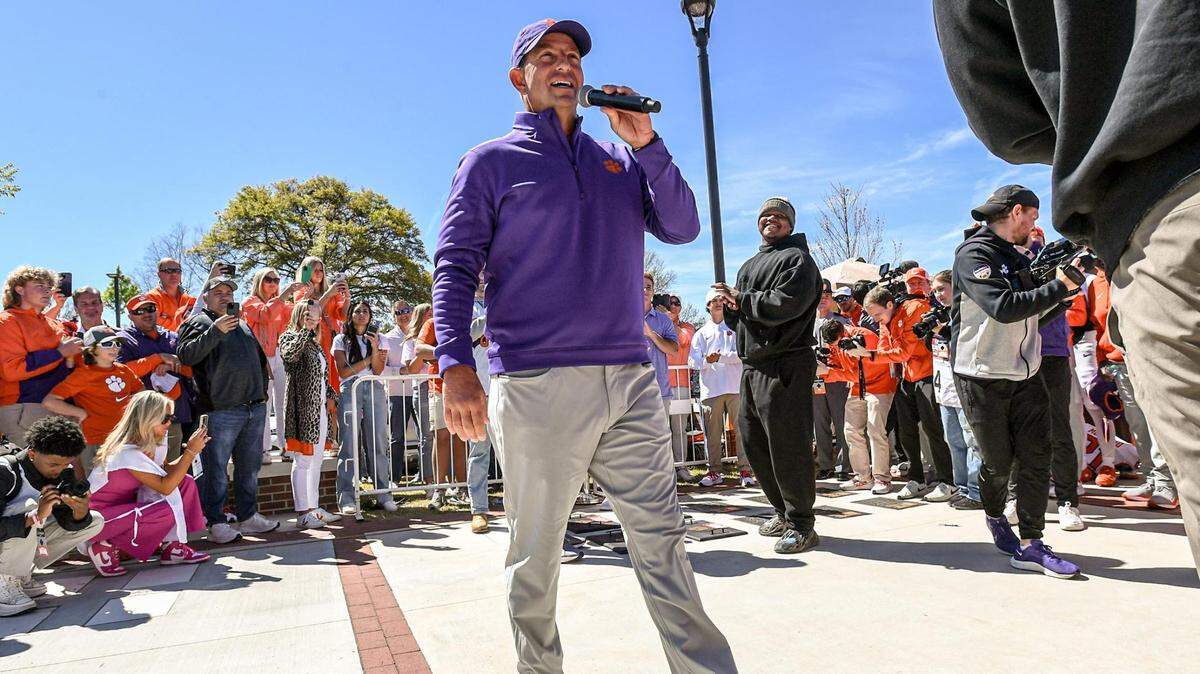 Clemson football head coach Dabo Swinney before the Spring football game at Memorial Stadium in Clemson, S.C. Saturday, April 6, 2024.