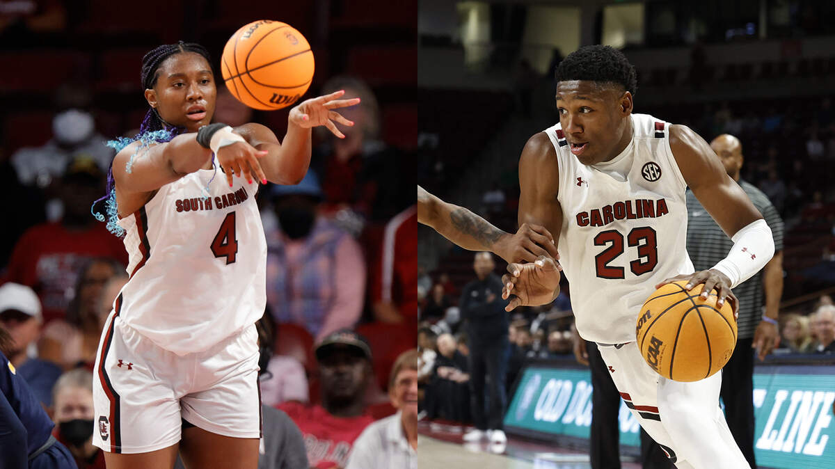 South Carolina basketball stars Aliyah Boston and GG Jackson