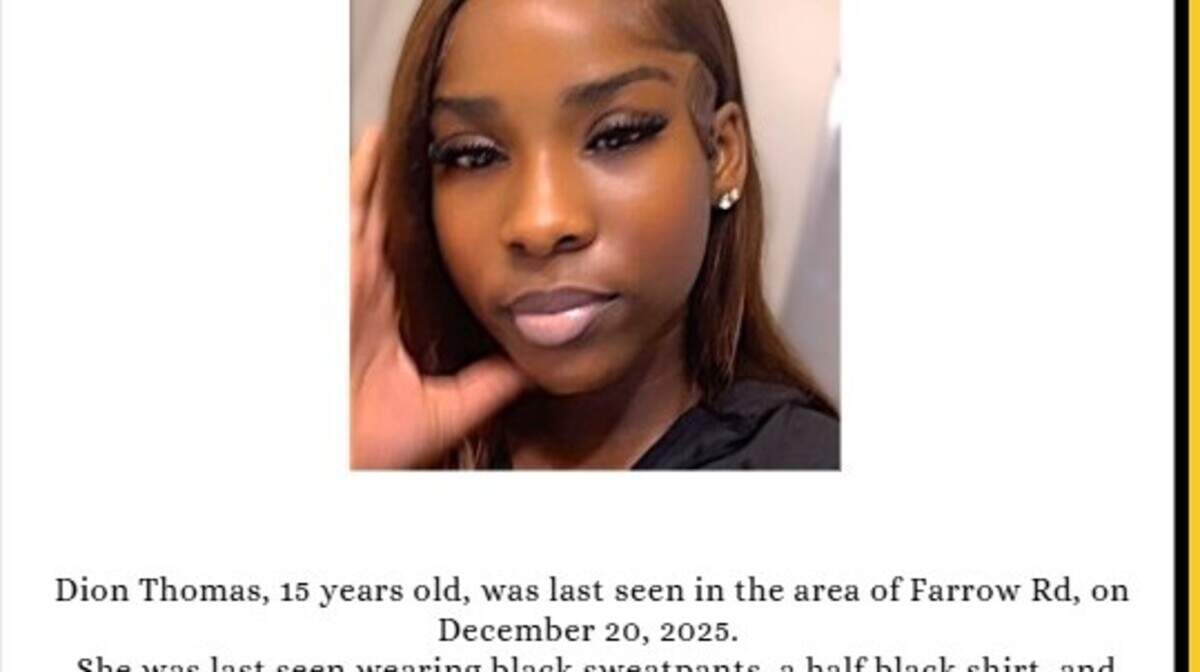 Dion Thomas, 15, is missing, according to the Richland County Sheriff’s Office.
