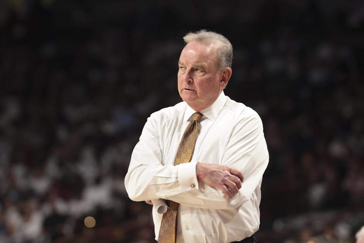 Texas’s head coach Vic Schaefer watches during the first half of action of their women's basketball game against South Carolina at Colonial Life Arena on Thursday, Jan. 15, 2026.