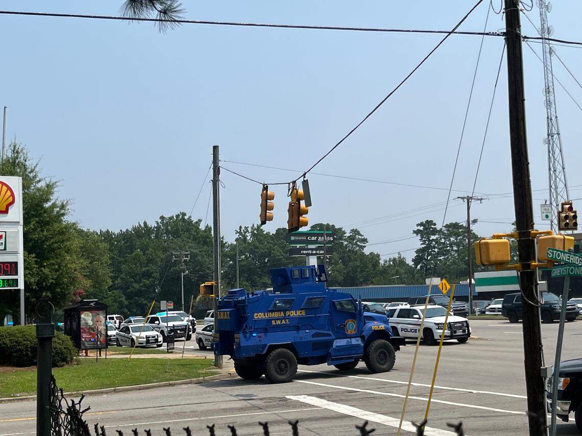 Columbia police are responding to reports of a shooting near the intersection of Greystone Boulevard and Stoneridge Drive.