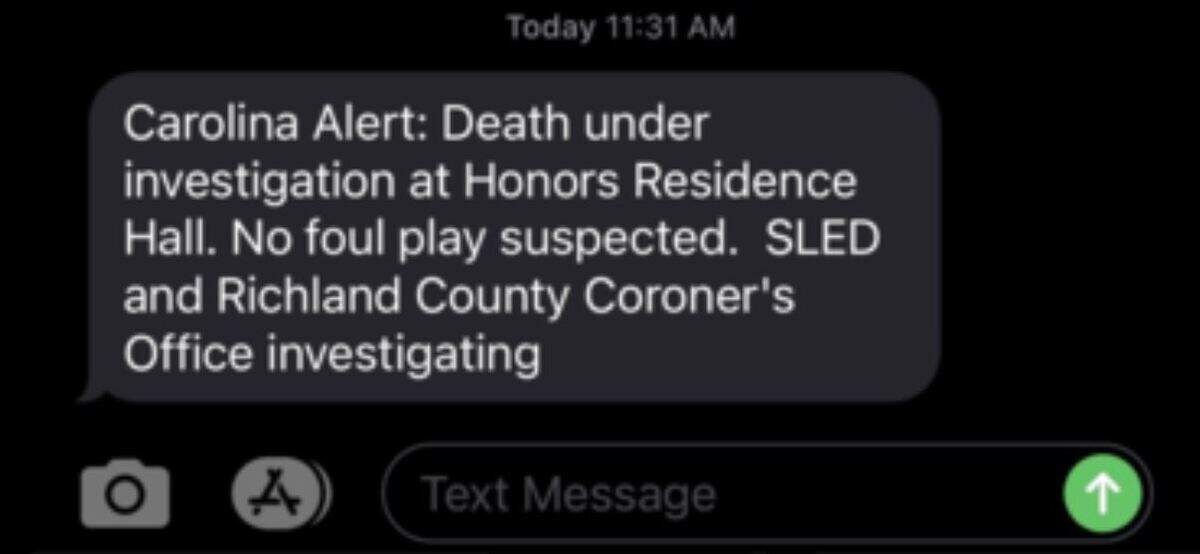 USC campus alert to students.