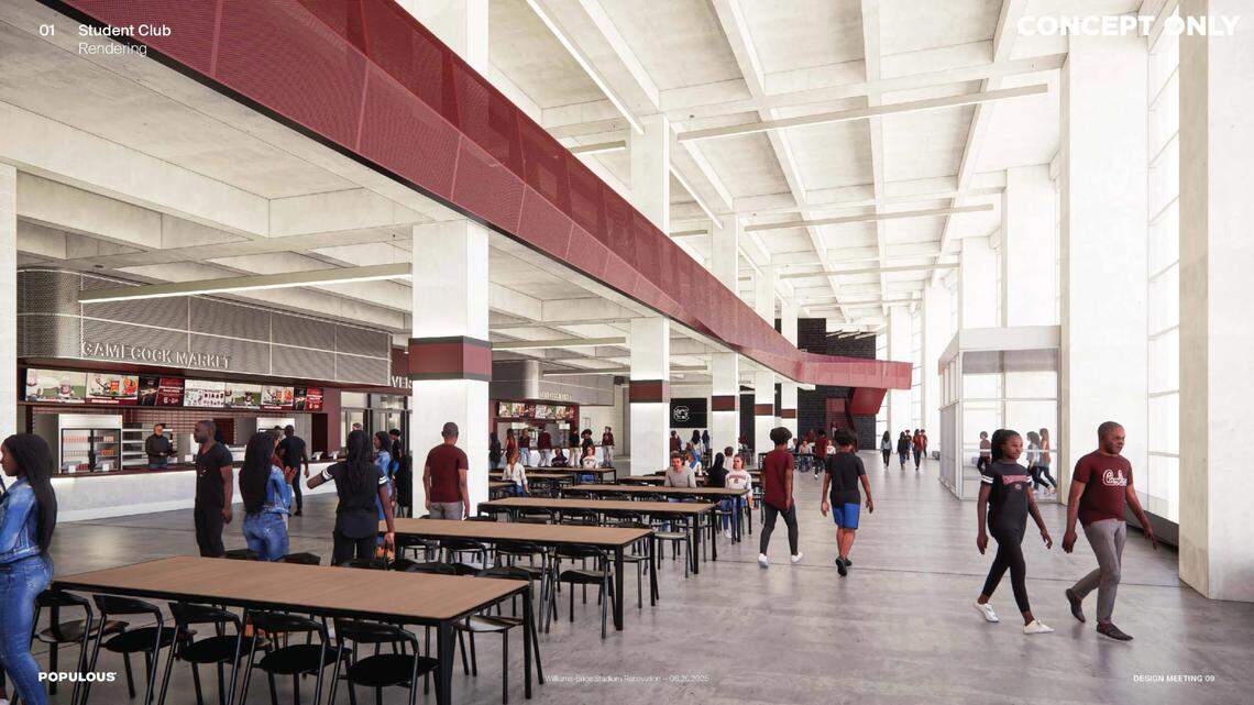 A look at the vision for the future student section club space at Williams-Brice Stadium.