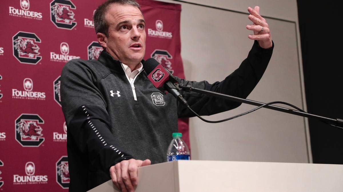 South Carolina head football coach Shane Beamer talks about his 2022 recruiting class during a press conference on Wednesday, Dec. 15, 2021.