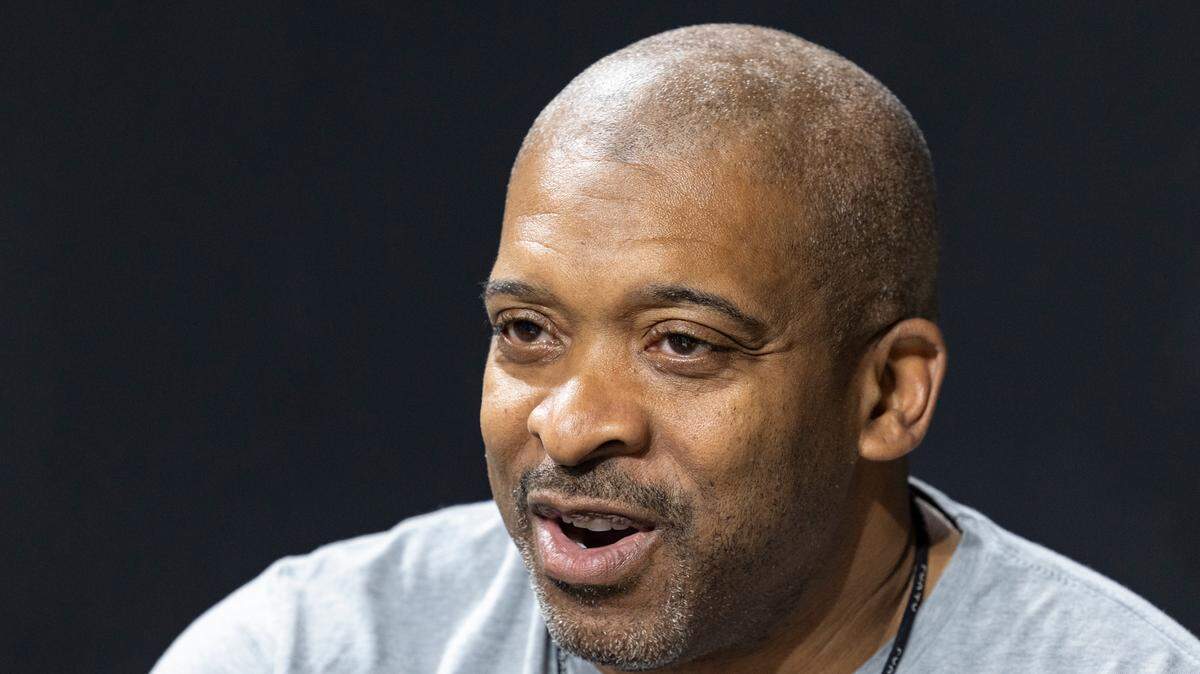 Assistant coach Will Bailey speaks with the media after practice in the Colonial Life Arena on Monday, Oct. 21, 2024.