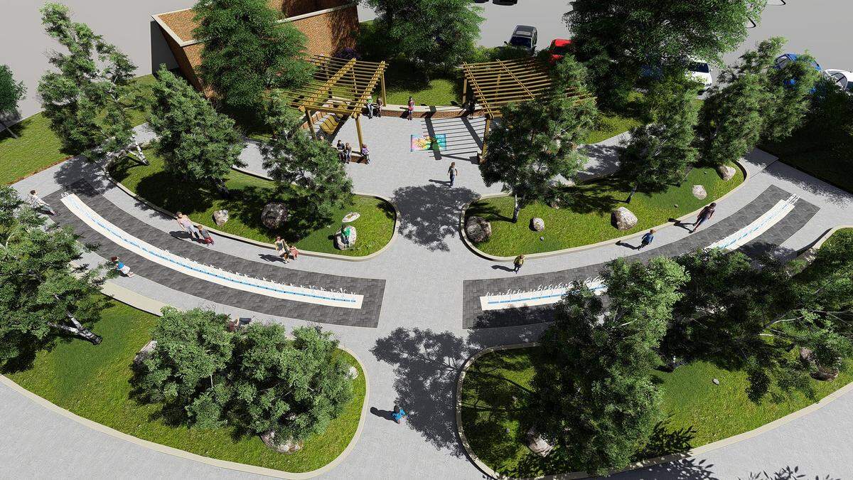 An artist’s rendering of the renovated Virginia Hylton Park in Lexington.