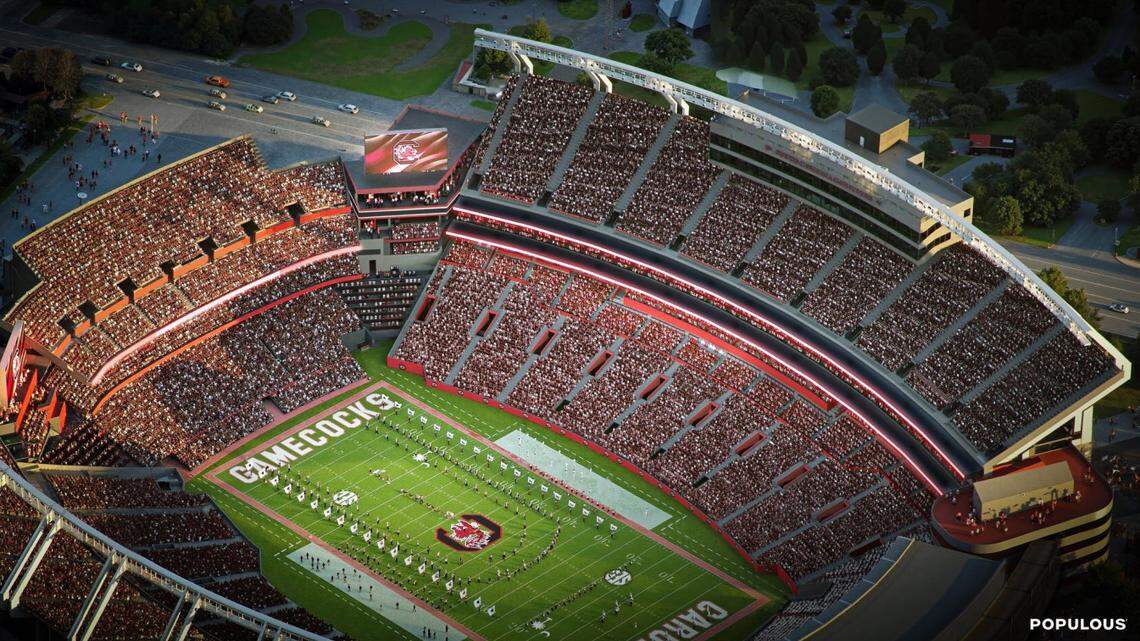 Future Williams-Brice Stadium upgrades include videoboards in the south end zone corners.
