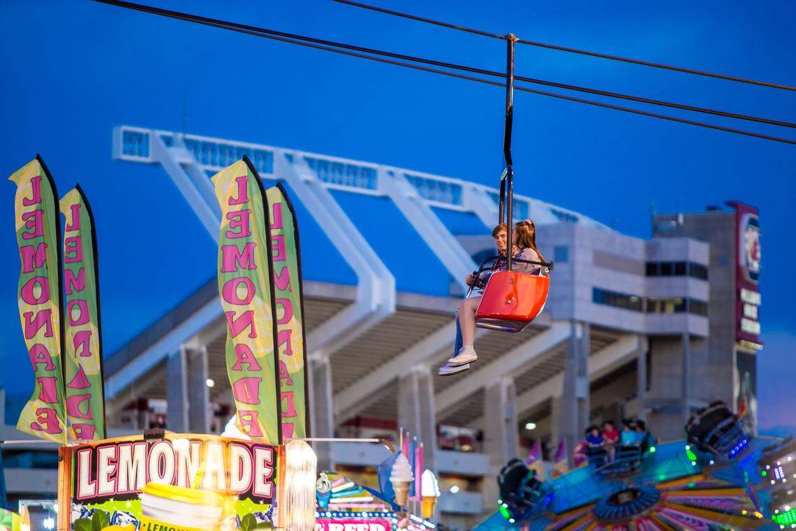 Attendees ride the Sky Glider at the 2019 South Carolina State Fair.