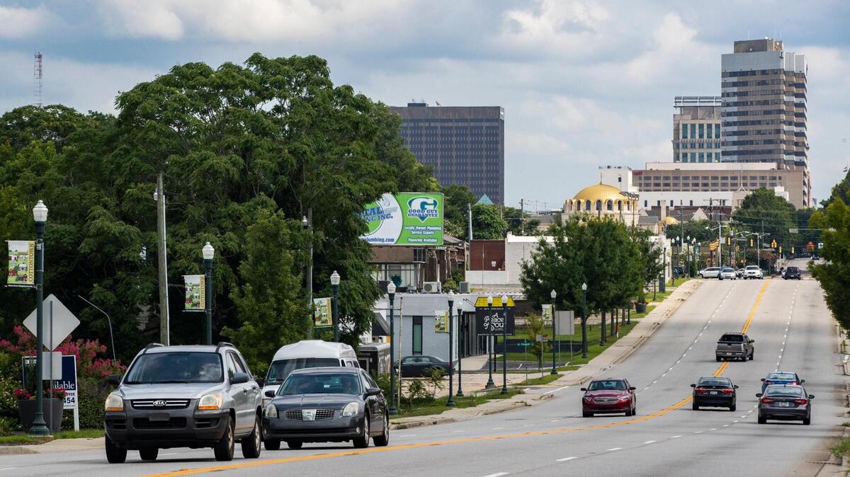North Main Street in Columbia, South Carolina on Saturday, July 9, 2022. The area north of downtown is undergoing changes due to development.