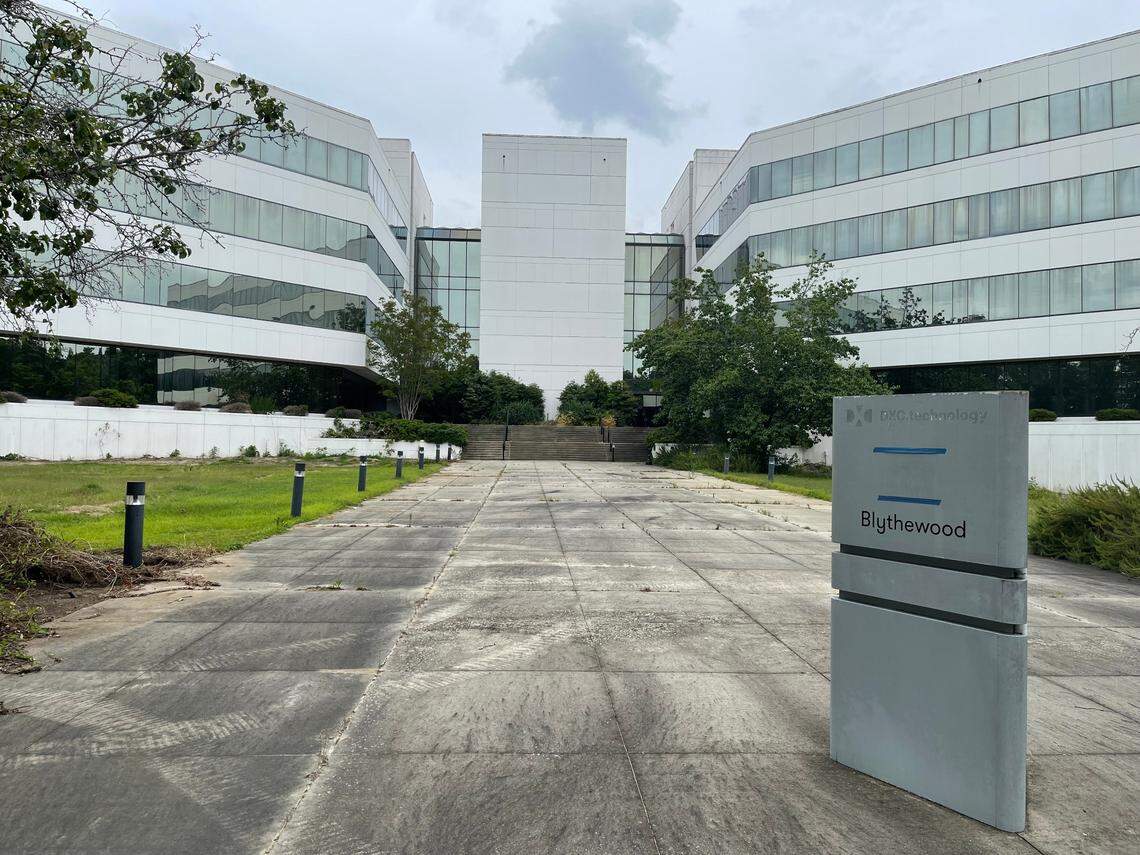 The former Blythewood headquarters of Policy Management Systems Corp., and later DXC Technology, which was recently purchased for use by a charter school developer.