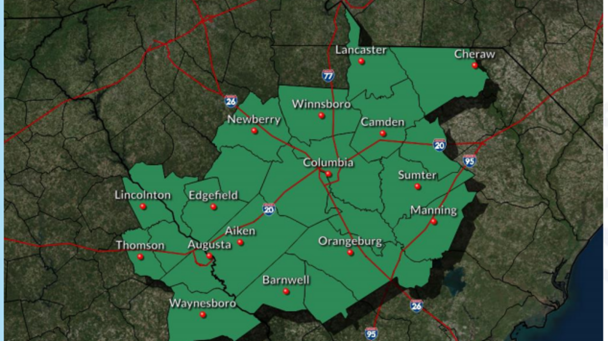 National Weather Service issued a flash flood watch for the Midlands on Jan. 2, 2021.
