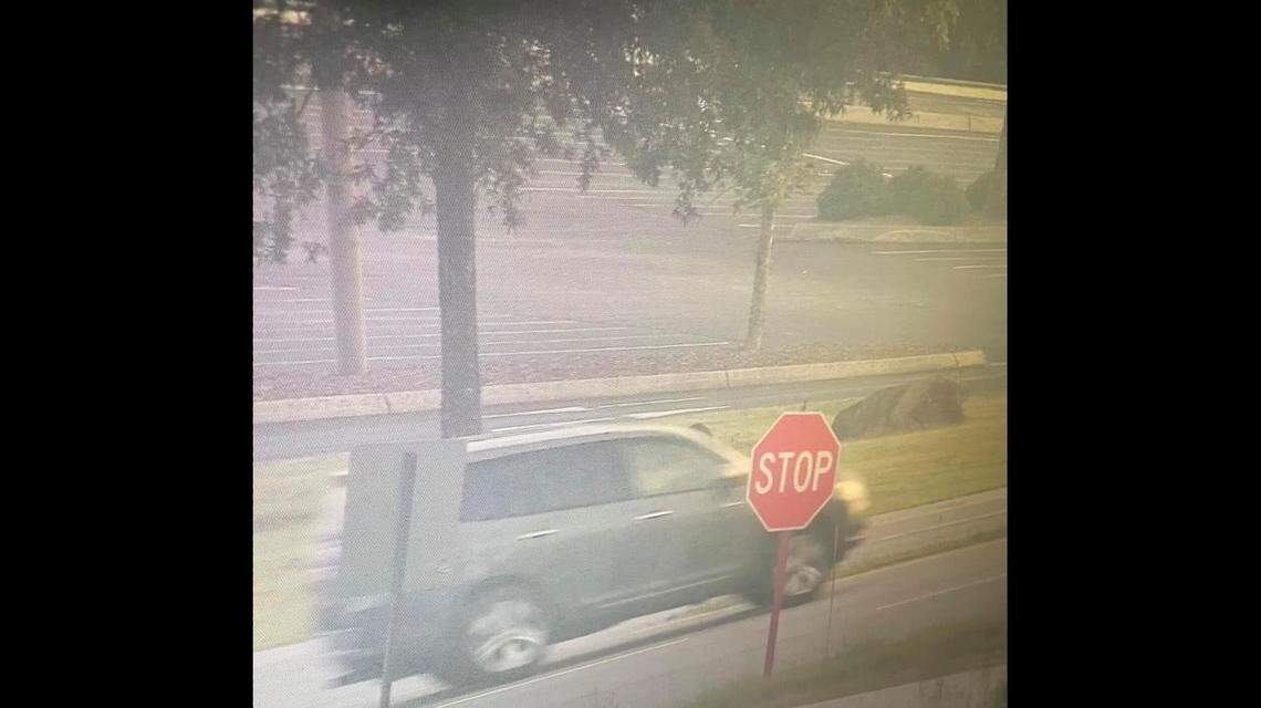 Video shows the suspect drove away in this gray SUV around 7:30 a.m. Sunday.