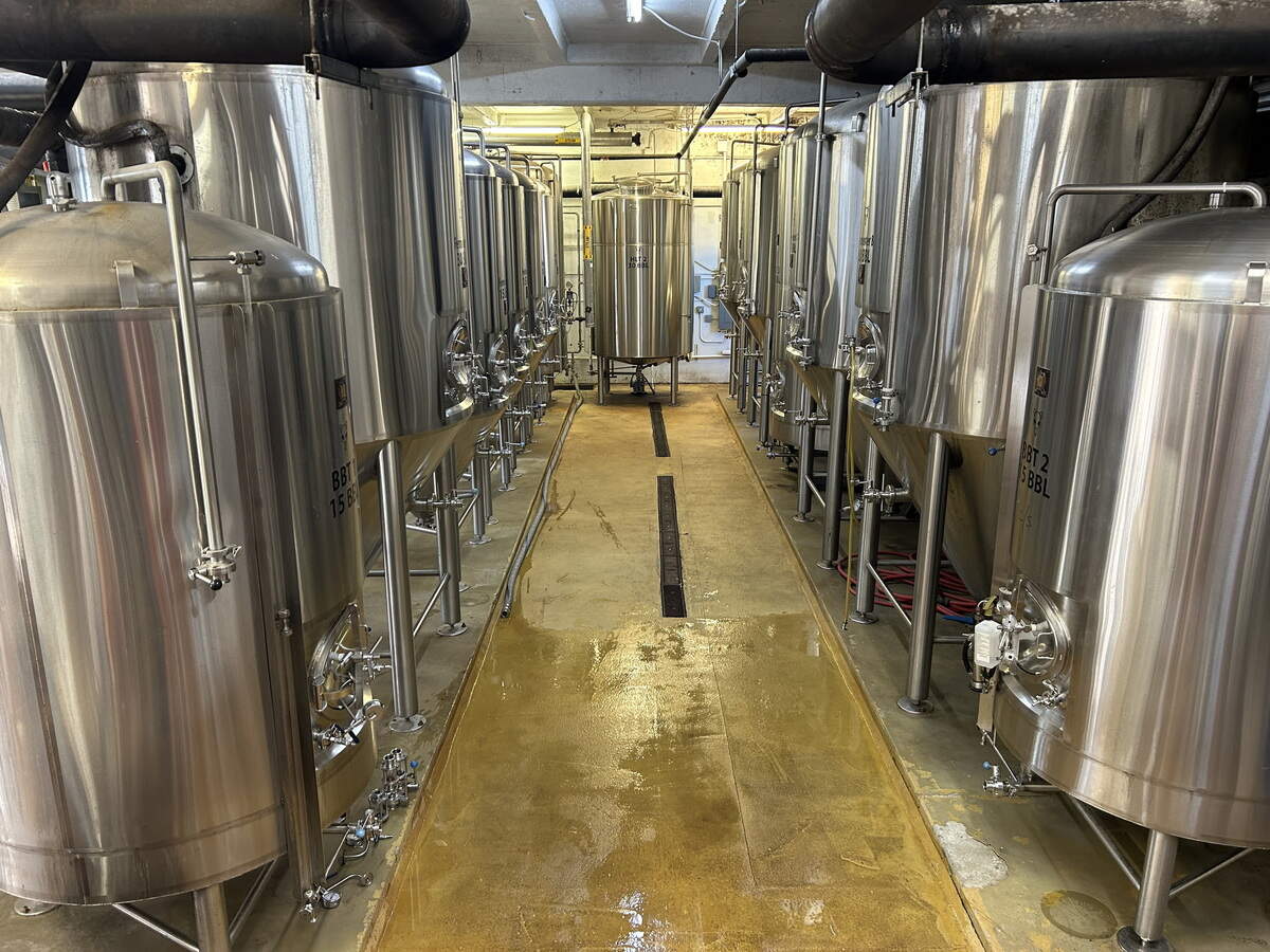 Stainless steel tanks are among the items up for bid in a coming online auction of equipment from the now closed River Rat Brewery.