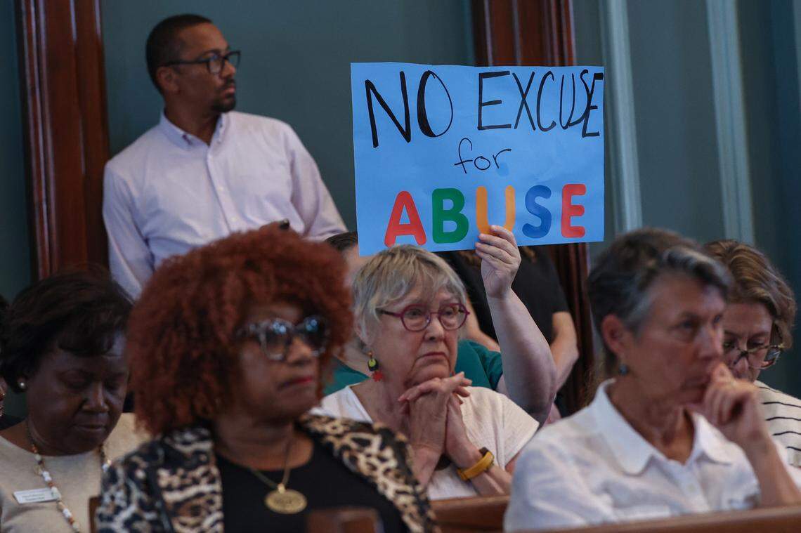 Advocates against repealing the city’s ban on conversion therapy filled the council chambers during a meeting of the Columbia City Council on Tuesday, June 17, 2025.