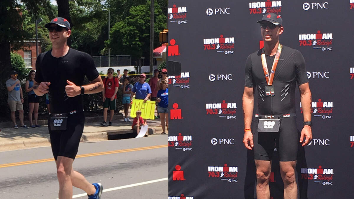Former South Carolina quarterback Blake Mitchell recently finished the IRONMAN 70.3 in Raleigh, N.C., an impressive accomplishment for someone who had to take a swimming lesson at the beginning of the year.